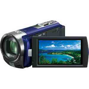 Sony camcorder with 60 X optical Zoom, Blue - DCRSX45L