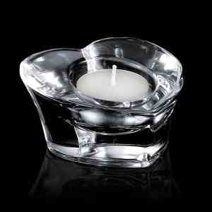 Heart shaped candle holder with candle - CDL741