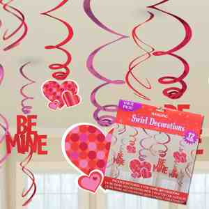 Valentine's Swirl Metallic Decorations - DEC679469