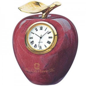 Marble apple clock - MI-188AG