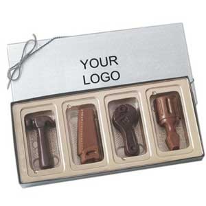 Four Tool Shapes Molded Chocolates In Gift Box