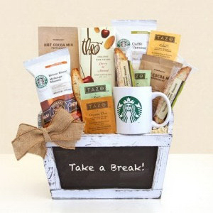 Delicious high energy Starbucks gift baskets jump start your day