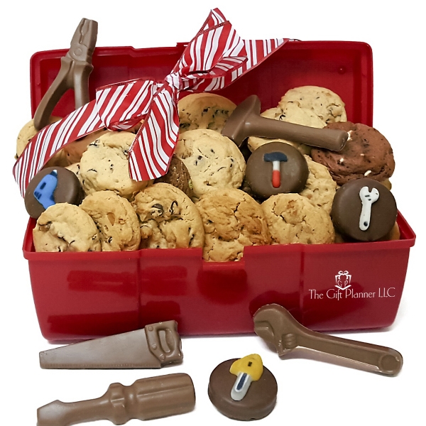 Chocolate and Cookie Construction Themed Toolbox Gifts By The Gift Planner 