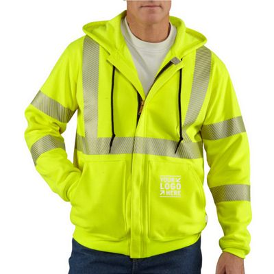 Flame-Resistant High-Visibility Hooded Zip-Front Sweatshirt