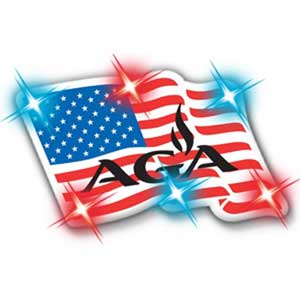 Light Up LED Pin - American Flag - Butterfly Clasp