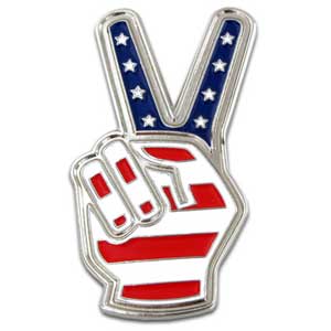 Peace Sign Fingers Pin