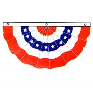 Sewn Stars and Stripes Pleated Fan 3' x 6'