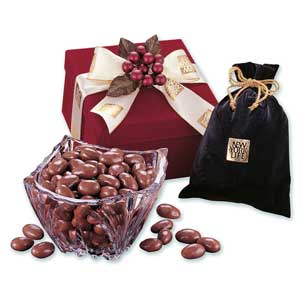 Lenox 24% Lead Crystal Bowl With Chocolate Covered Almonds